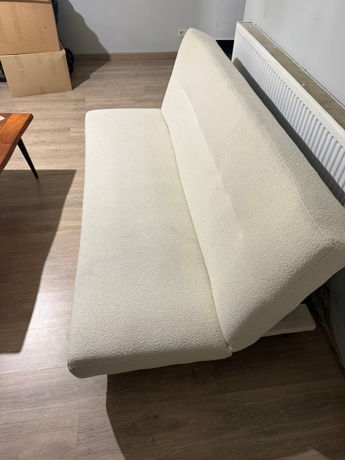 Canapé-lit en tissu de couleur beige., Maison & Meubles, Enlèvement, Comme neuf, Beige