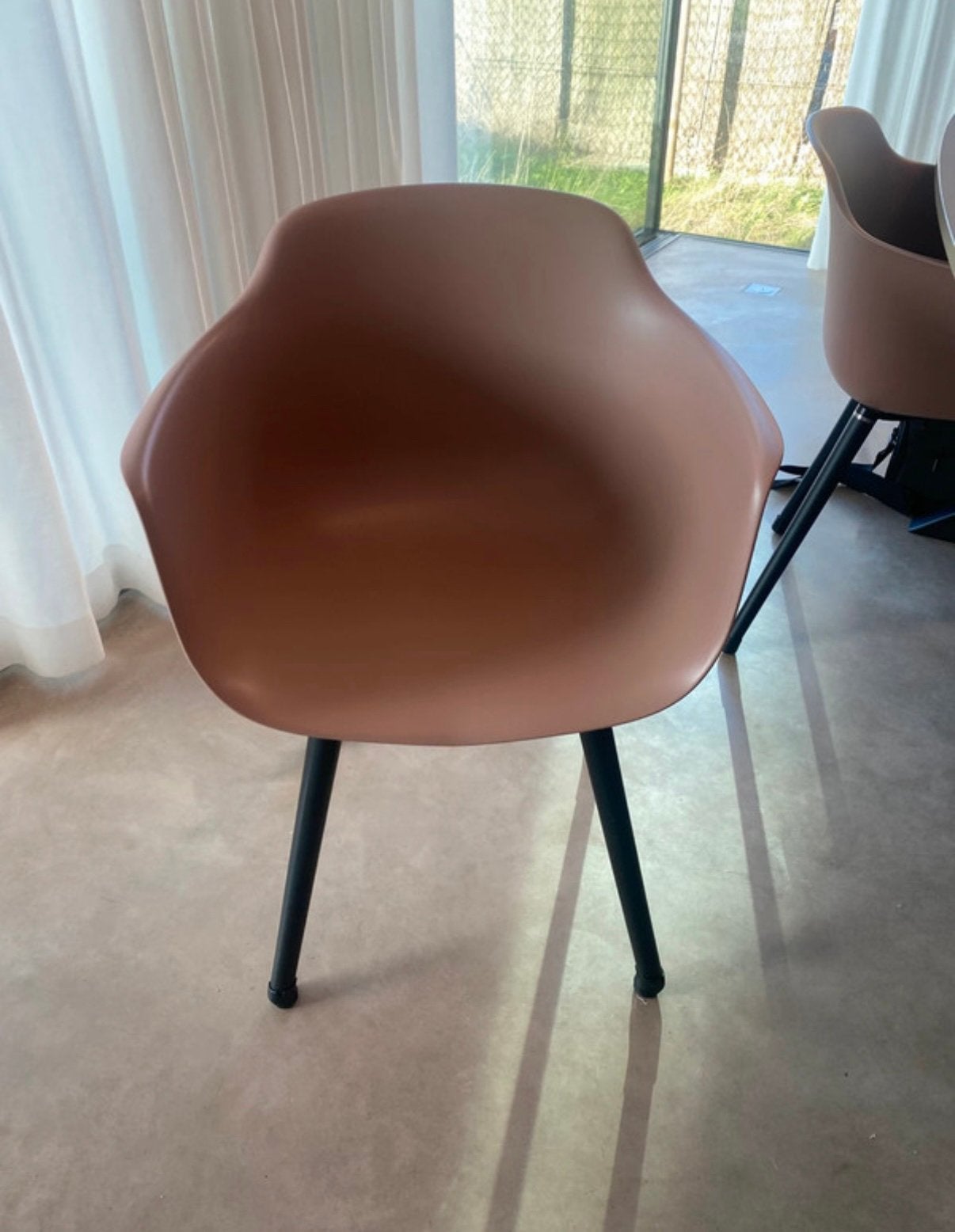 8 eetkamerstoelen dusty roze, Ophalen, Kunststof, Overige kleuren, Zo goed als nieuw