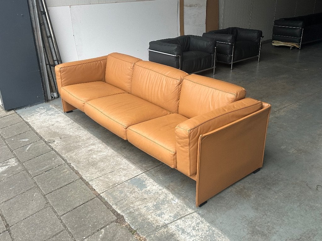 Duc 3-zits bank | Mario Bellini | camel leer | Cassina 1990s, Ophalen, Gebruikt, Mid century modern, Driepersoons