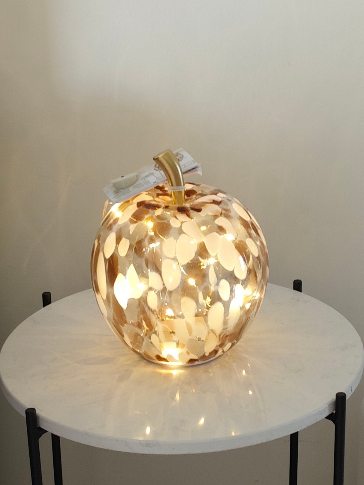 glazen appelvormige lamp nieuw, Ophalen of Verzenden, Werkt op batterijen
