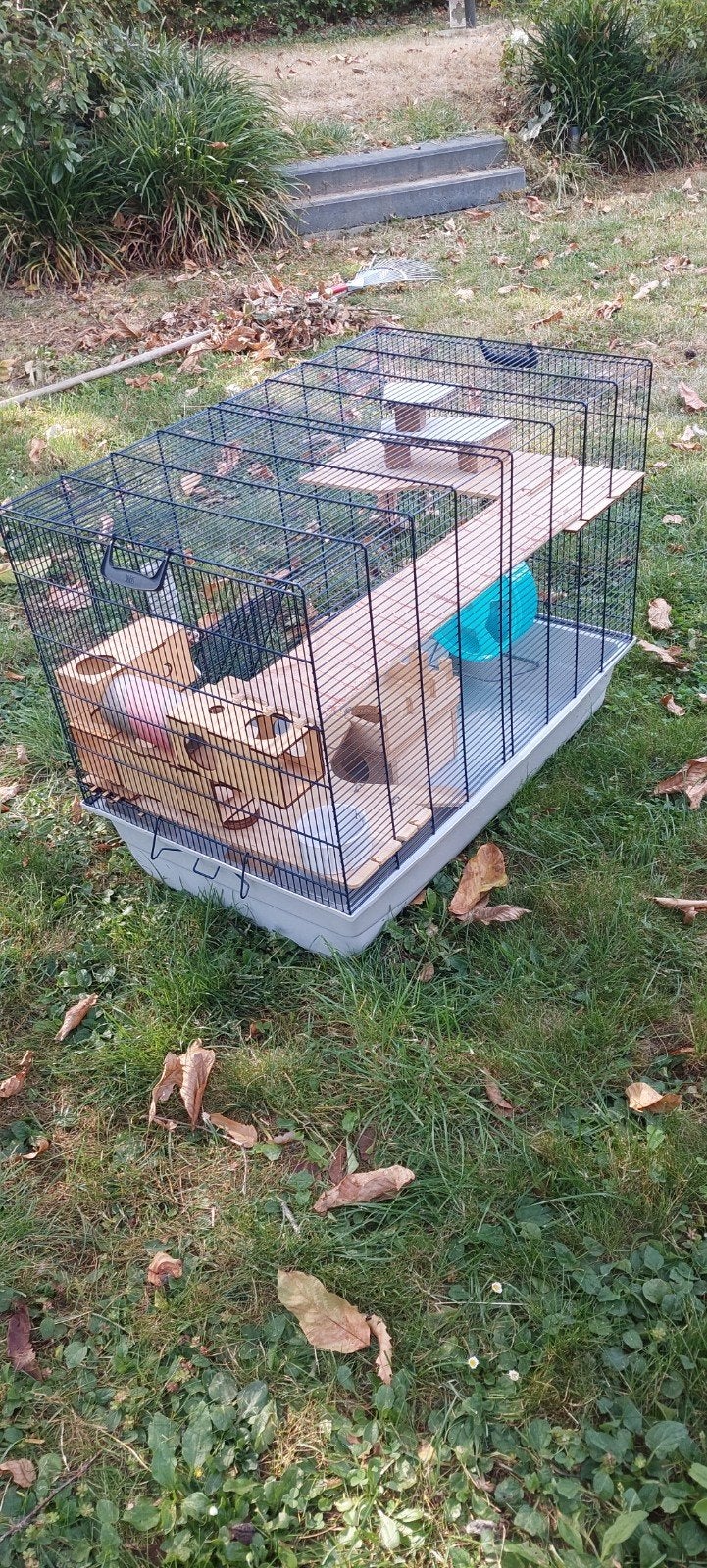 hamsterkooi met accessoires, Ophalen