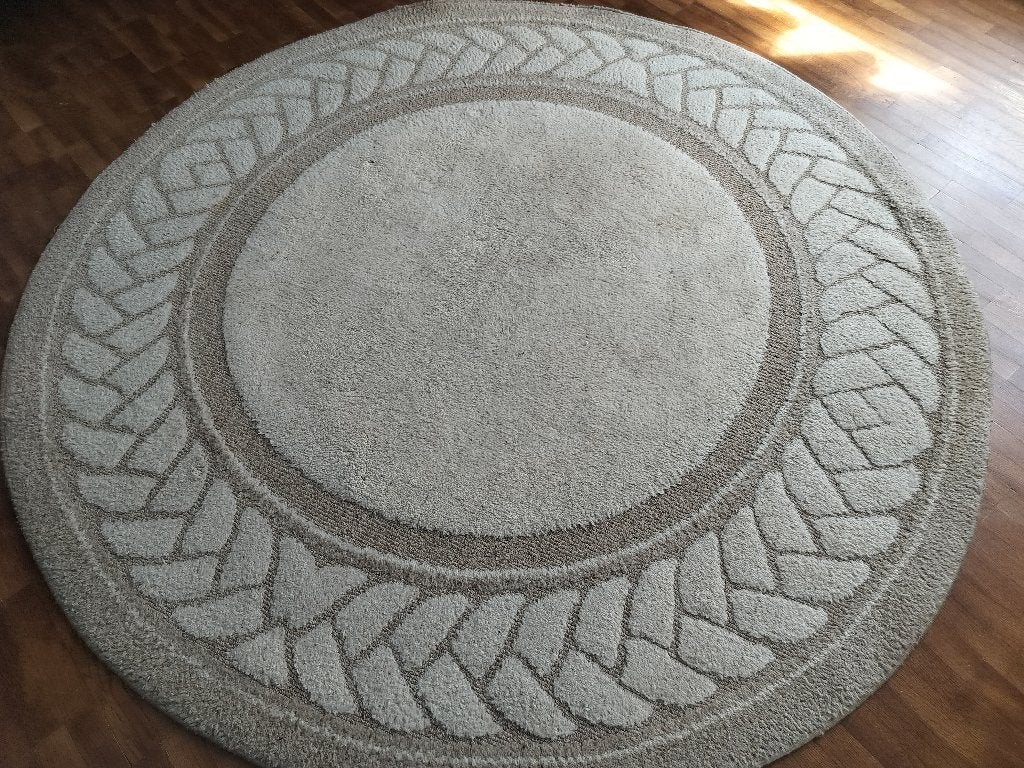 tapijt, Ophalen, Crème, Rond, Zo goed als nieuw
