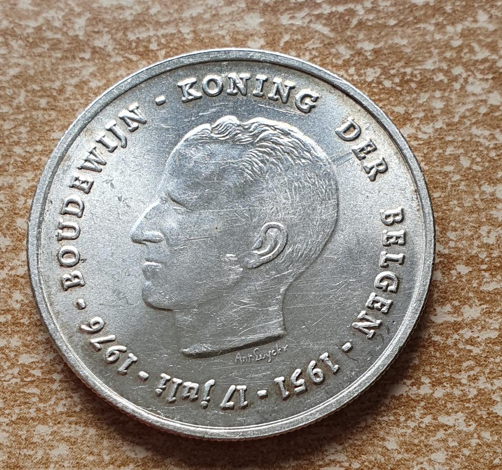 250 francs Baudouin 1976 néerlandais, Timbres & Monnaies, Enlèvement ou Envoi, Monnaie en vrac, Argent, Argent