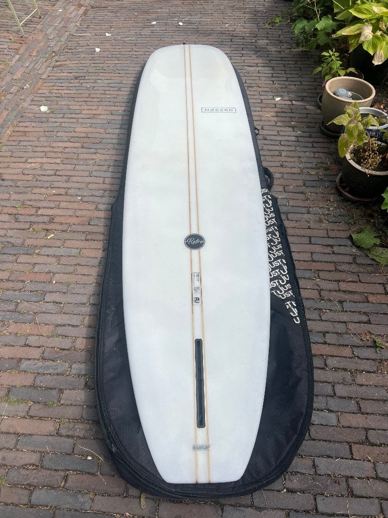 Surfboard MODERN RETRO 9’1, Ophalen, Zo goed als nieuw, Longboard, Met vinnen