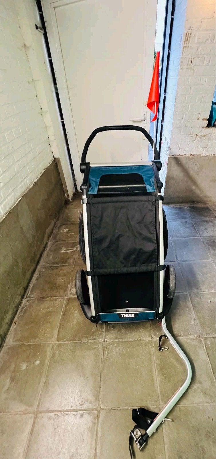 Fietskar Thule Chariot Cross 1 met baby hangmat + supporter, Ophalen of Verzenden