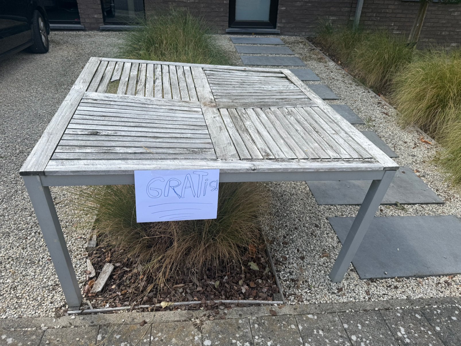 Tuintafel 140 op 140cm, Tuin en Terras, Tuintafels, Ophalen, Gebruikt, Vierkant, Hout
