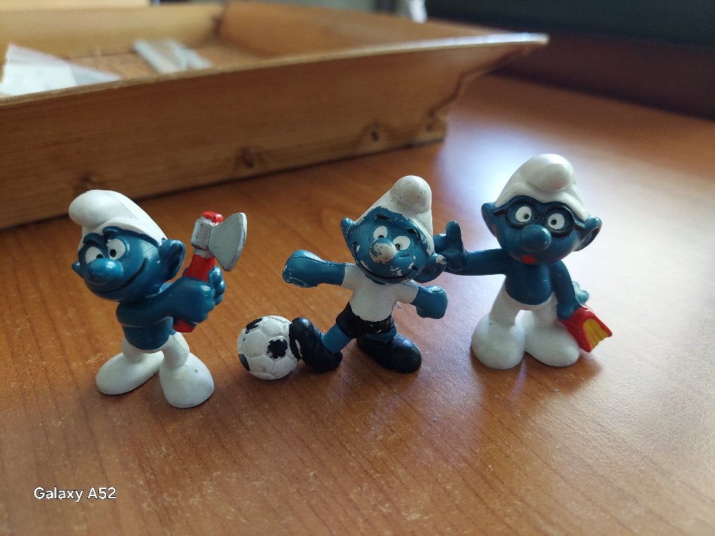 3 verzamelfiguurtjes Schleich smurfen, Verzamelen, Ophalen of Verzenden, Zo goed als nieuw, Brilsmurf, Poppetje, Figuurtje of Knuffel