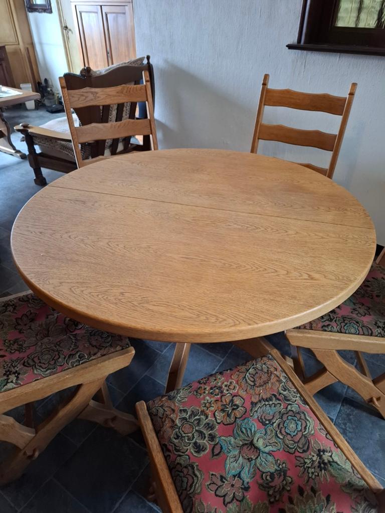 Ensemble de salle à manger table et chaises chêne massif, Maison & Meubles, Salles à manger complètes