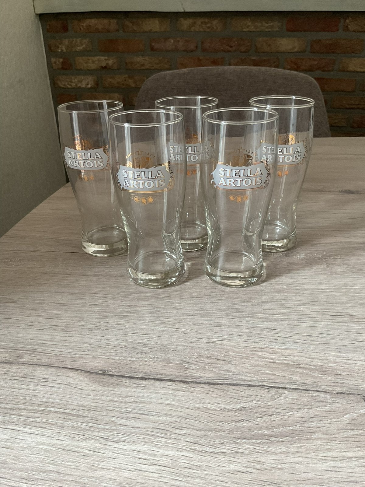 5 vintage glazen Stella Artois, Verzamelen, Ophalen of Verzenden, Nieuw, Bierglas