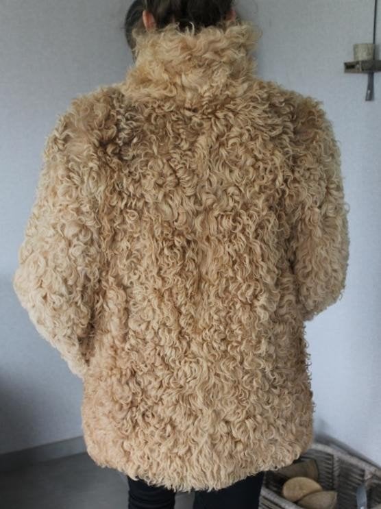 Vintage Mongoolse lamsbontjas uit 1970,, Kleding | Dames, Ophalen, Maat 42/44 (L)