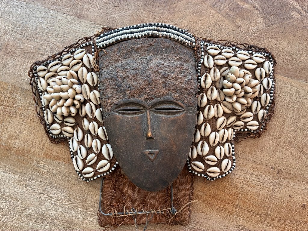 Afrikaans masker, Antiek en Kunst, Hout, Bruin, Afrika, Masker