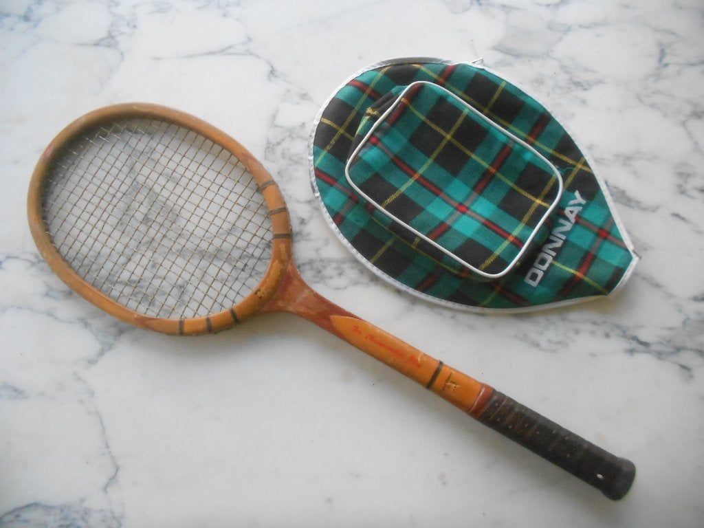 Raquette de tennis bois Donnay + housse. Vintage xxxxx, Enlèvement ou Envoi, Raquette
