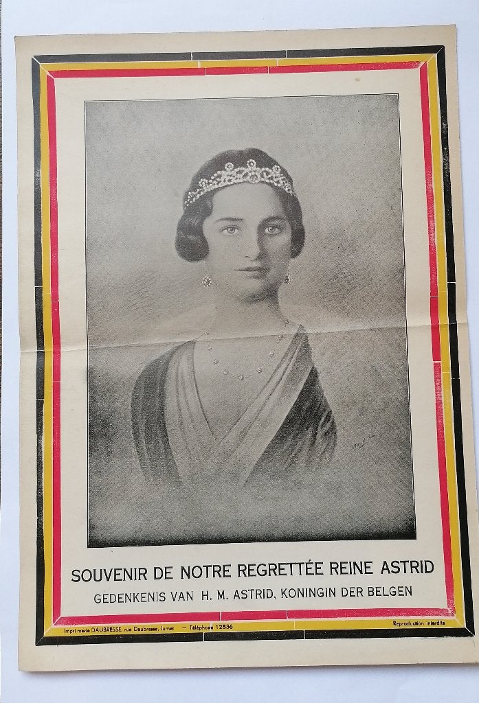 Mémorial de Sa Majesté Astrid, Reine des Belges, Collections, Enlèvement ou Envoi, Utilisé, Carte, Photo ou Gravure