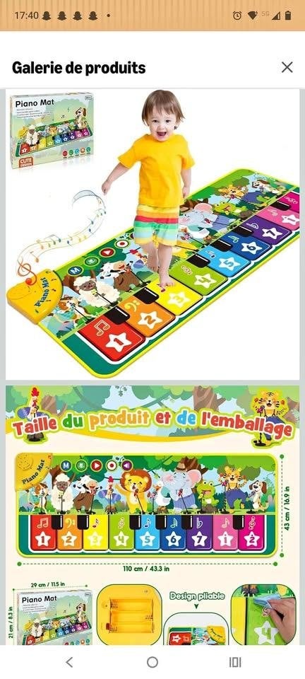 Tapis d'éveil musical, Enlèvement, Neuf, Baby Gym, Avec lumière
