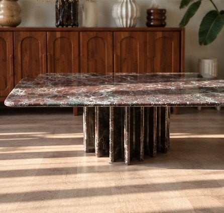 uniek vintage salontafel Rosso Levanto marmer, Enlèvement
