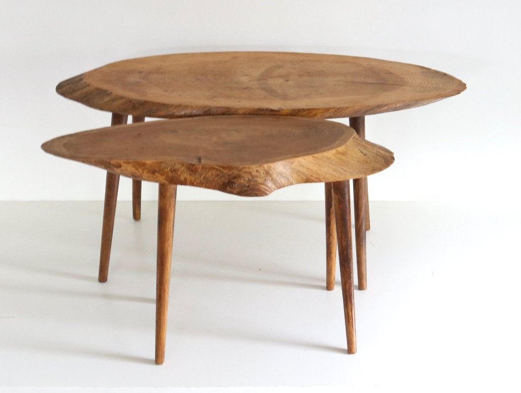 Mid Century Modern table - lLve edge cocktail / bijzettafel, Ophalen