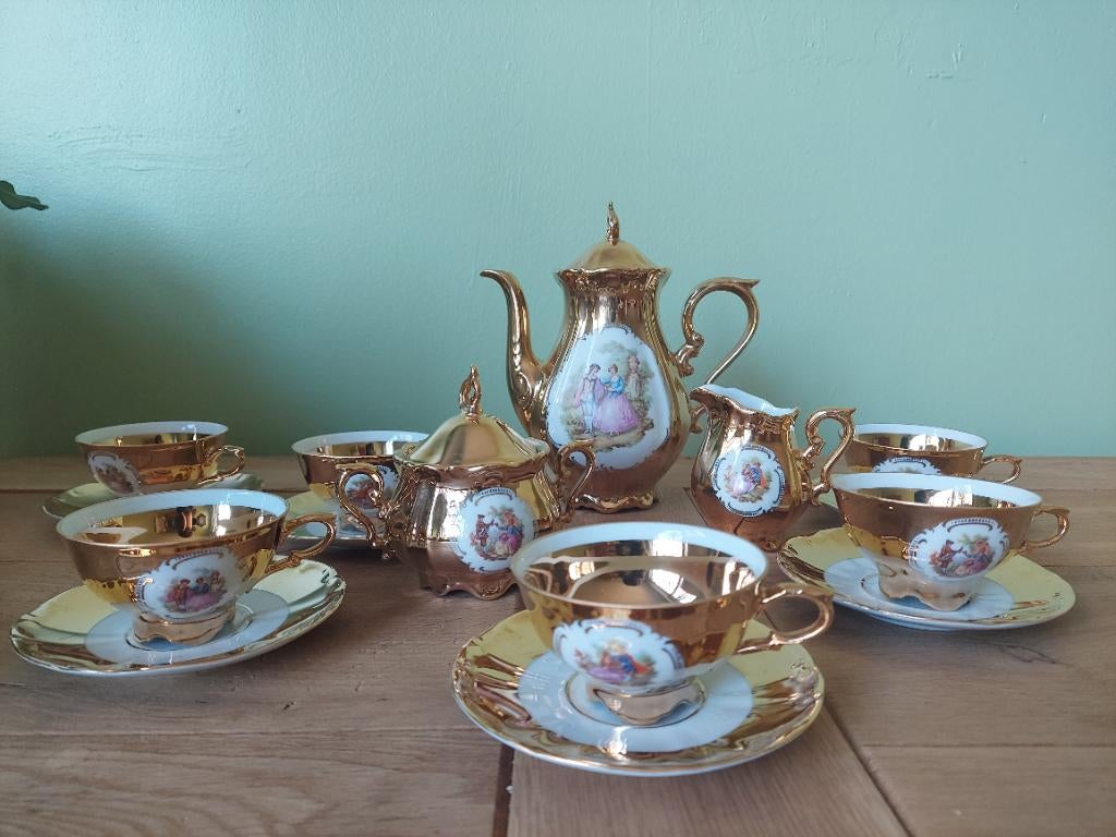 Bavaria Servies Thee Goud, Antiquités & Art, Antiquités | Services (vaisselle) complet, Enlèvement ou Envoi