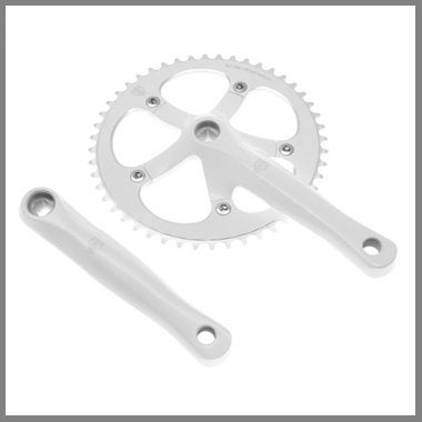 BLB - Brick Lane Bikes - Track crankstel / crankset, wit, Fietsen en Brommers, Crankstel of Pedalen, Nieuw, Ophalen of Verzenden