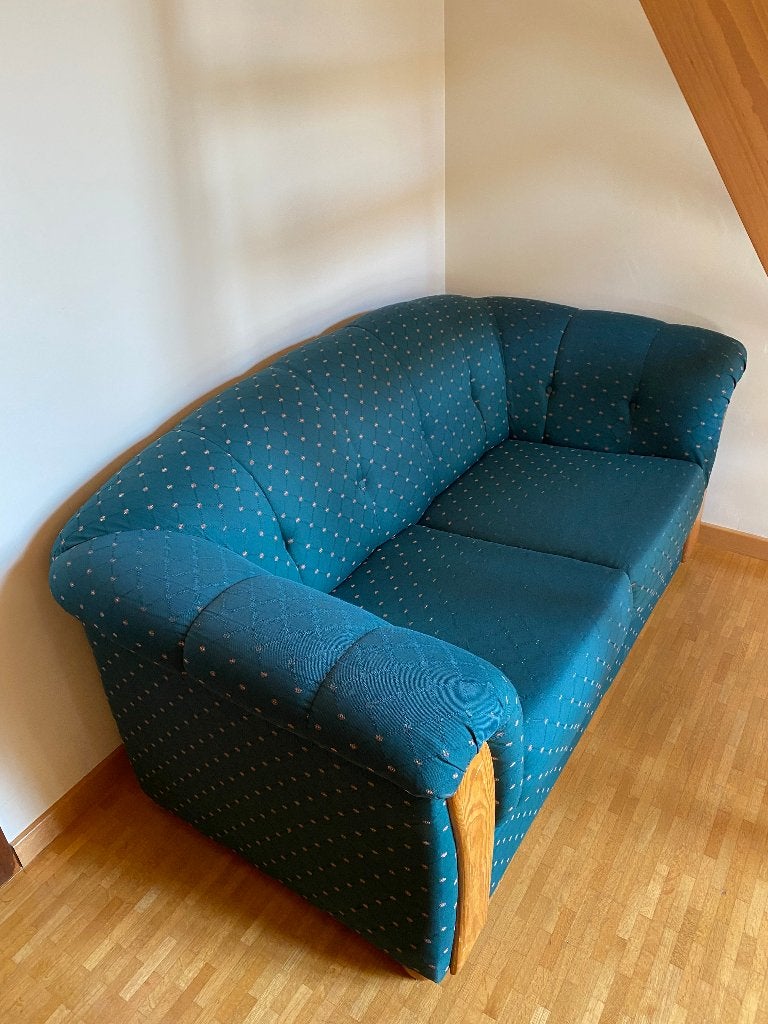tweezit sofa in groene stof, Huis en Inrichting, Ophalen, Stof