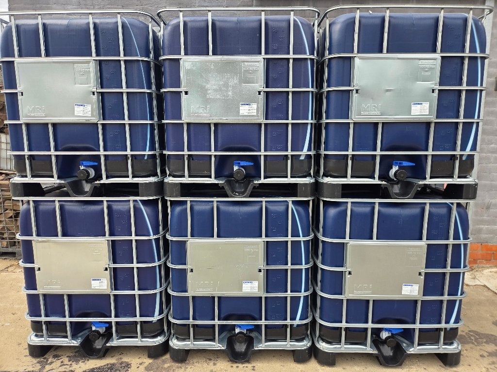 IBC anti-algues bleu foncé de 1000 L (barils, barils), Jardin & Terrasse, Barils de pluie, Comme neuf, Synthétique, 150 litres ou plus