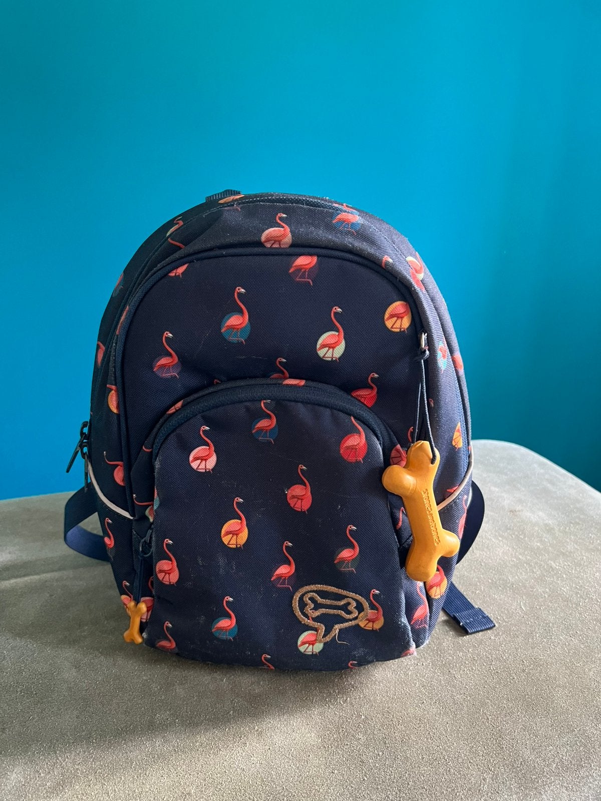 Stones and bones rugzak flamingo, Handtassen en Accessoires, Tassen | Schooltassen, Ophalen, Zo goed als nieuw