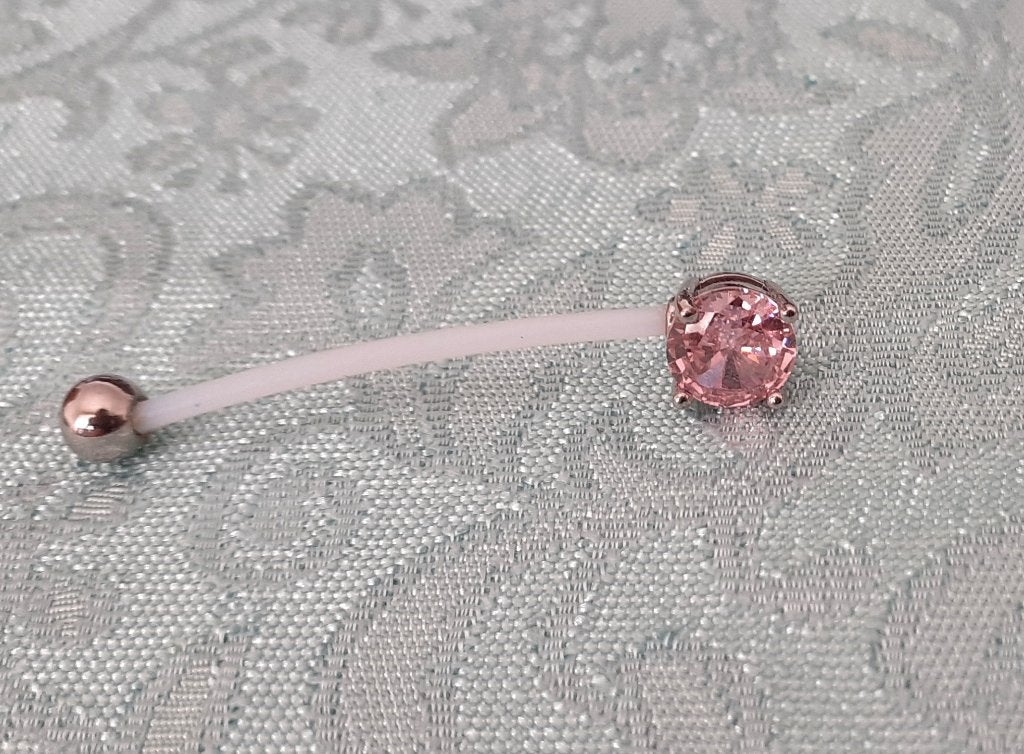 Piercing zwangerschap navelpiercing roze, Handtassen en Accessoires, Navelpiercing, Staal, Nieuw, Ophalen of Verzenden