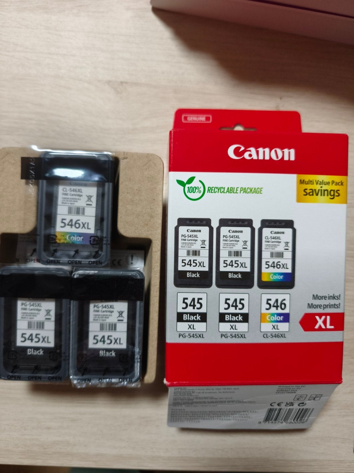 Canon inktpatronen 2x PG-545XL en 1xPG-546XL, Computers en Software, Printerbenodigdheden, Ophalen, Cartridge, Canon