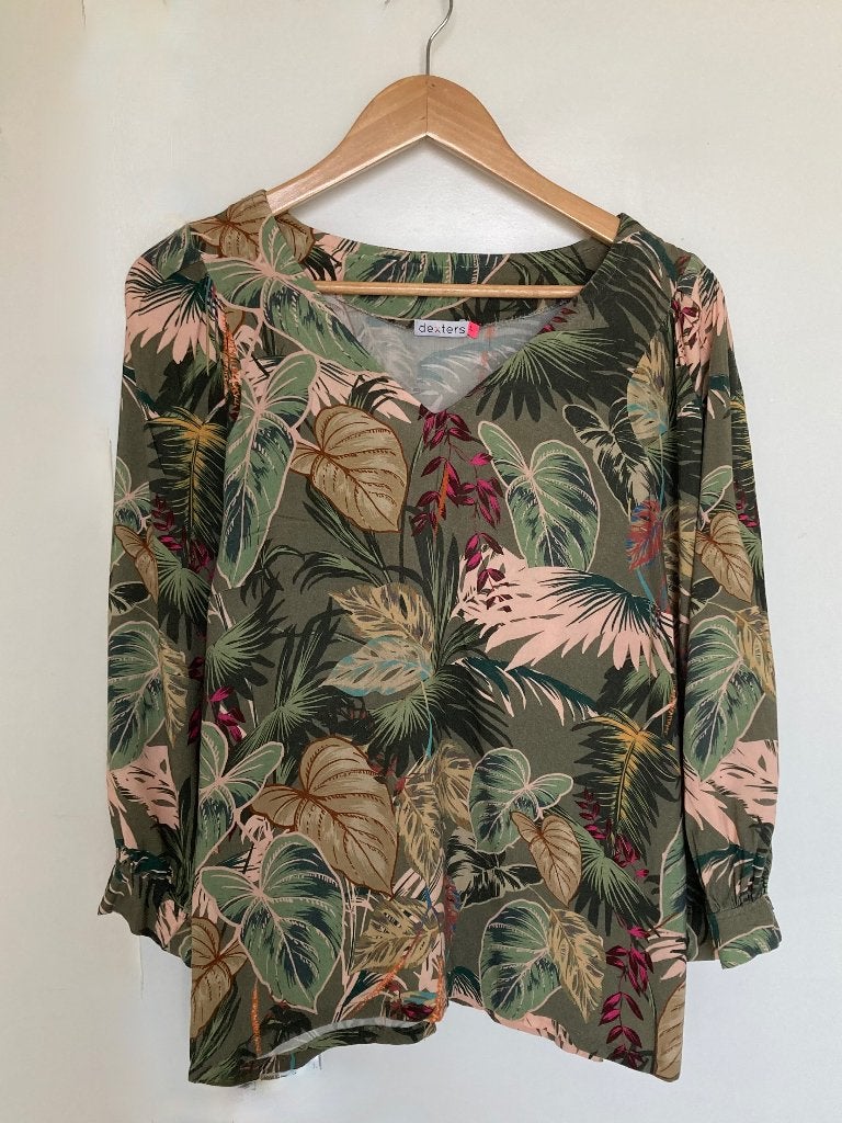 Blouse pour femme à manches  verte « Dexter » Taille L, Taille 42/44 (L), Enlèvement ou Envoi, Comme neuf, Vert