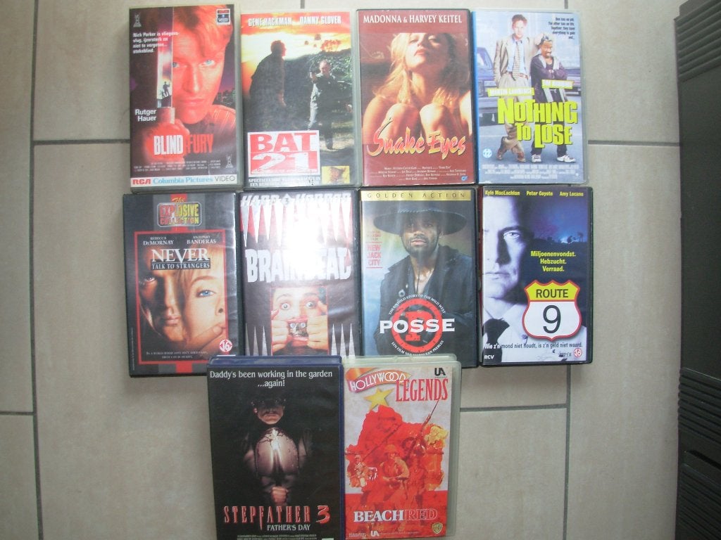 LOT VHS 10x ZELDZAME  80-90 (Nederlandstalig), CD & DVD, VHS | Film, Enlèvement, Utilisé, Action et Aventure, VHS