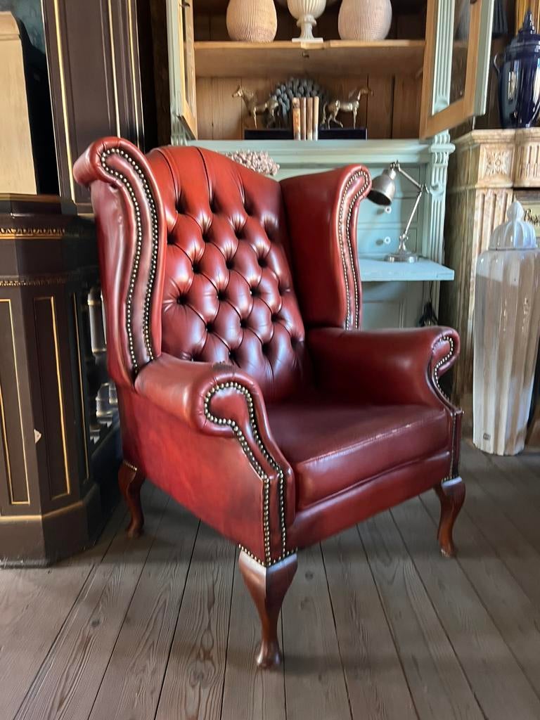 Chesterfield oorfauteuil, Ophalen of Verzenden, Zo goed als nieuw