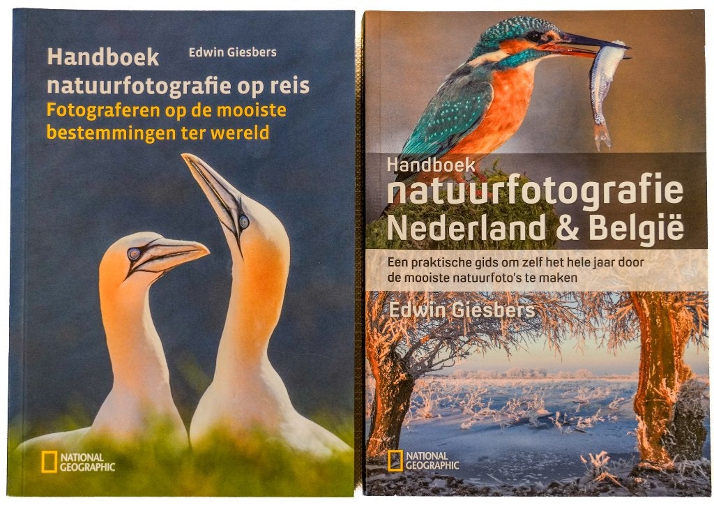 2 "Handboeken voor natuurfotografie op reis" -Edwin Giesbers, Livres, Photographie et Cinéma, Enlèvement ou Envoi, Comme neuf