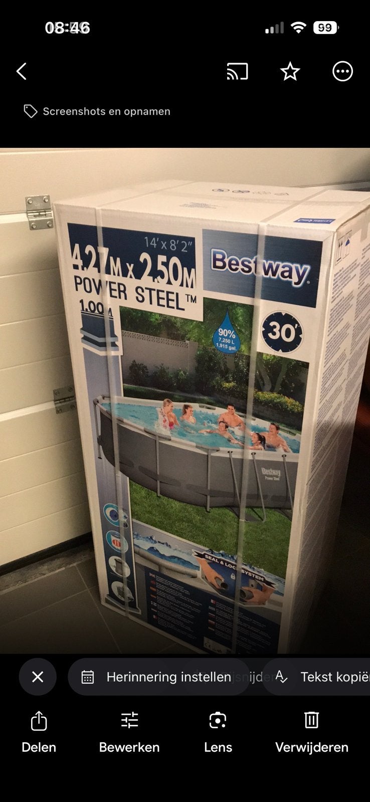 Bestway power steel zwembad nieuw 427 x 250 x100 cm, Ophalen of Verzenden, Zo goed als nieuw