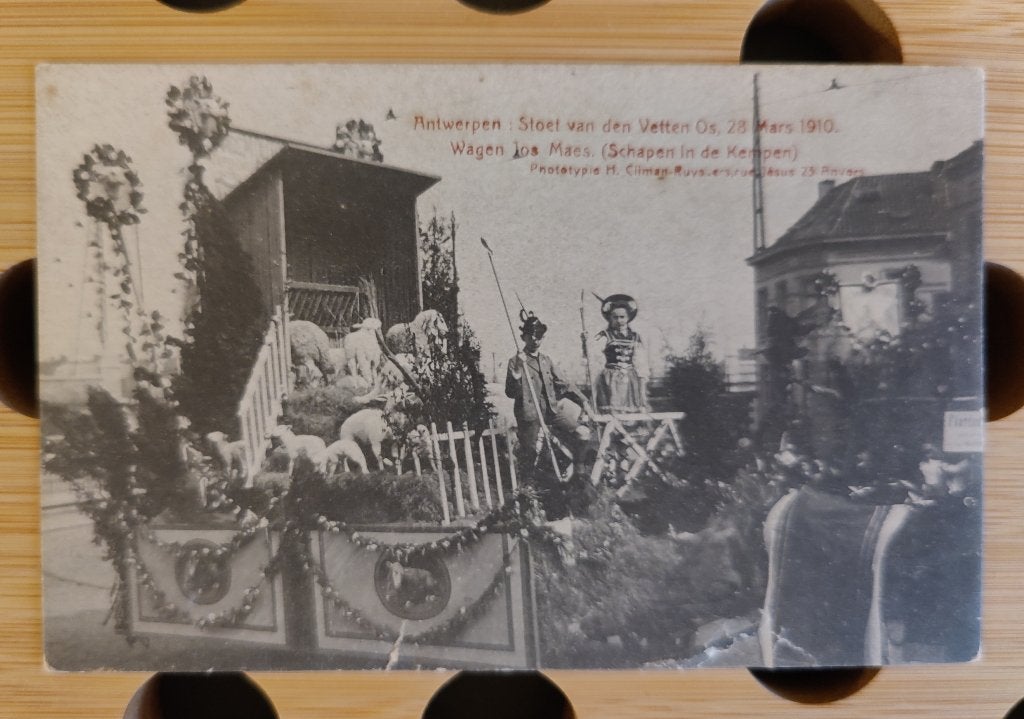 Antwerpen stoet van den Vetten Os wagen Jos Maes, Envoi, Avant 1920, Non affranchie, Anvers
