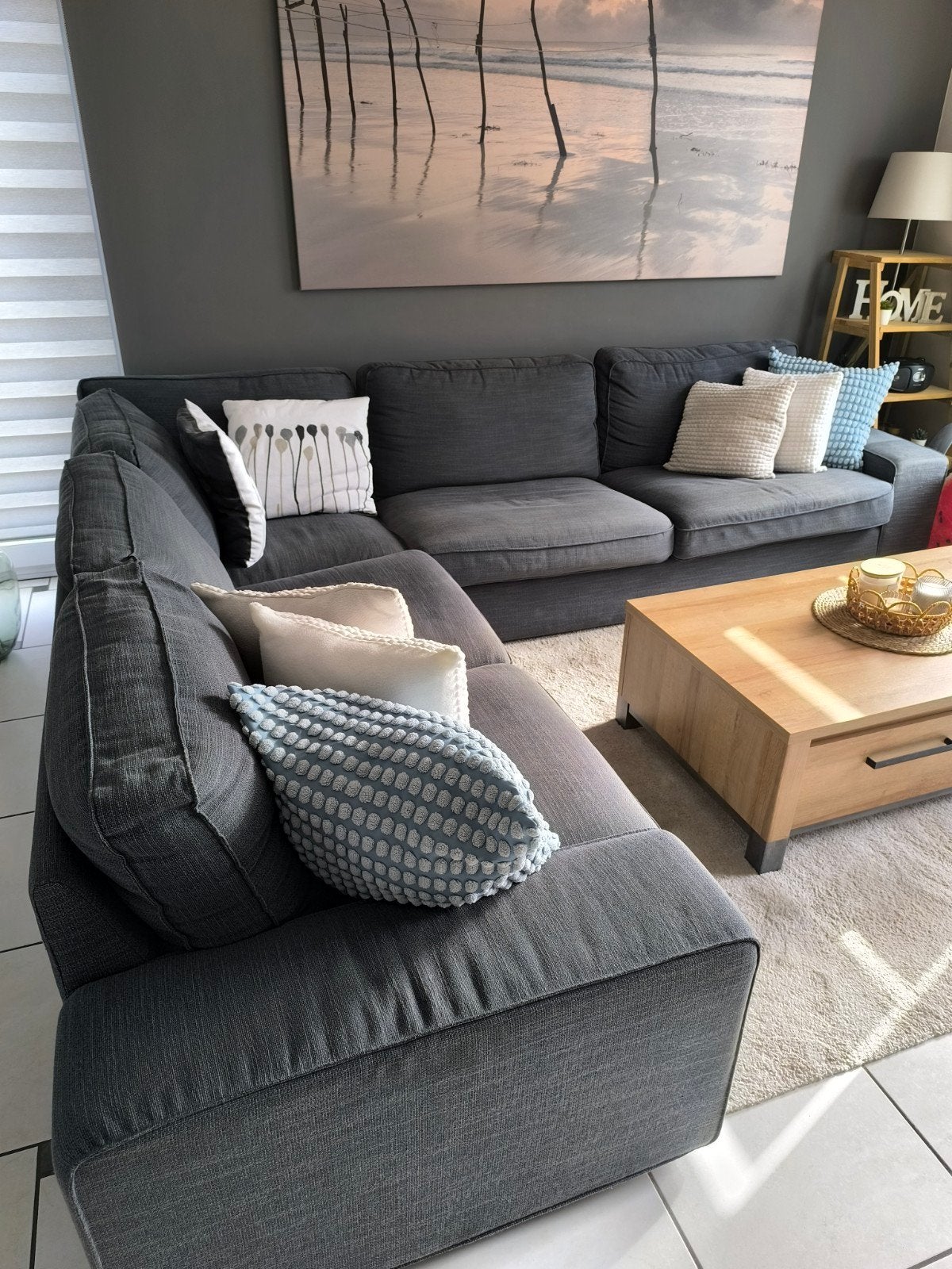 Canapé d'angle gris 5 places modèle Kivik ikea, Enlèvement, Utilisé, Tissus, Moderne