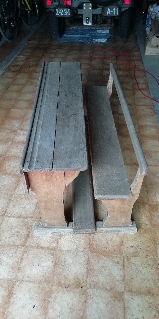 ancien banc d'écolier, Ophalen