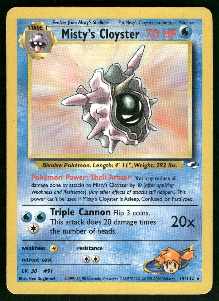 Misty's Cloyster 29/132 - Gym Heroes (EX), Verzenden, Gebruikt