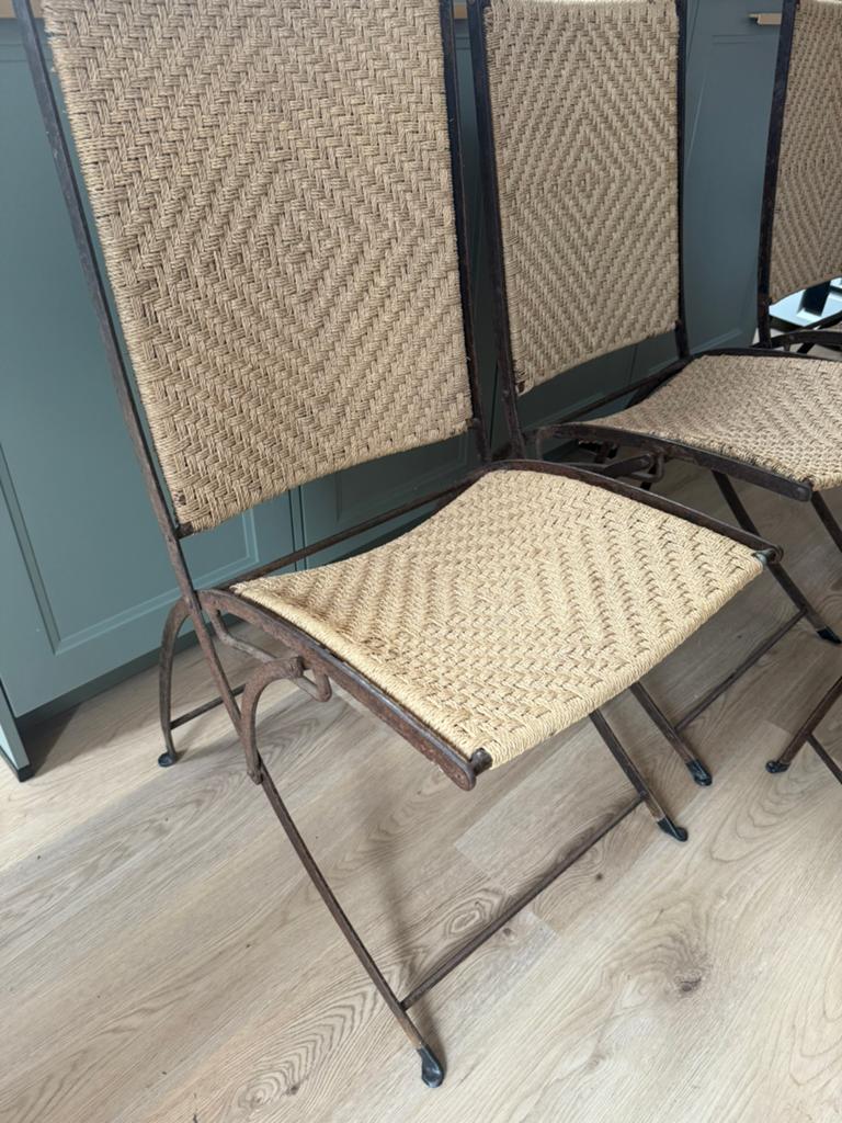 Set vintage rotan gietijzeren stoelen 4x, Ophalen