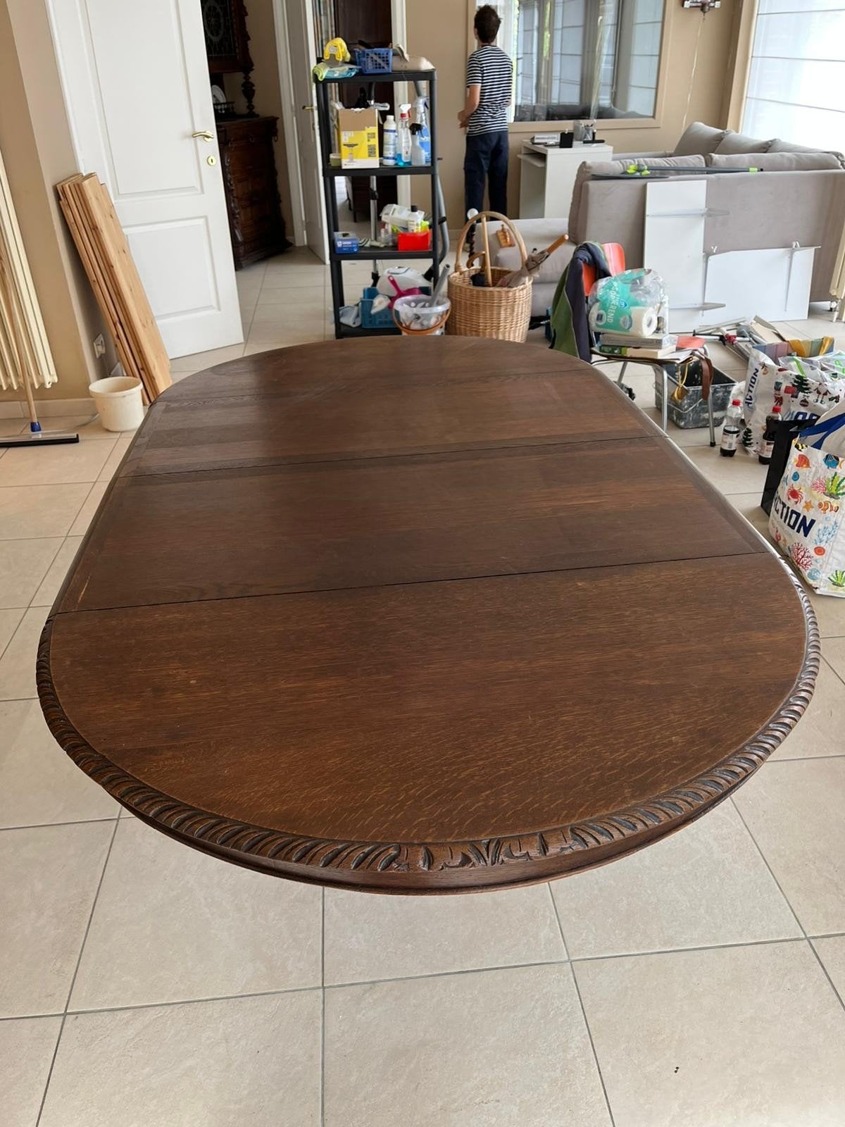 Authentieke houten tafel met stoelen, Ophalen