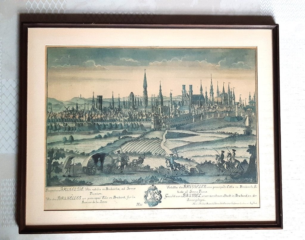 Gravure/estampe de la ville historique Bruxelles A.Rupprecht, Enlèvement