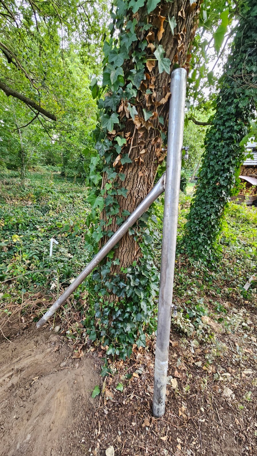 Inox paal voor tuinpoort 2,3m, Tuin en Terras, Ophalen, Gebruikt, Draaipoort