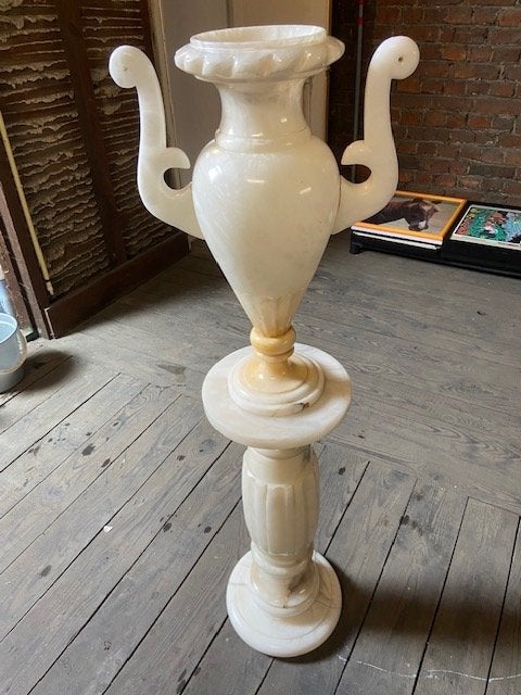 Vase + colonne, Beige, Comme neuf, Enlèvement, Autres matériaux