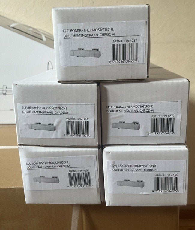Partij Xellanz Wiesbaden Rombo Eco Thermostaatkranen 5 stuks, Ophalen, Nieuw, Chroom, Douche