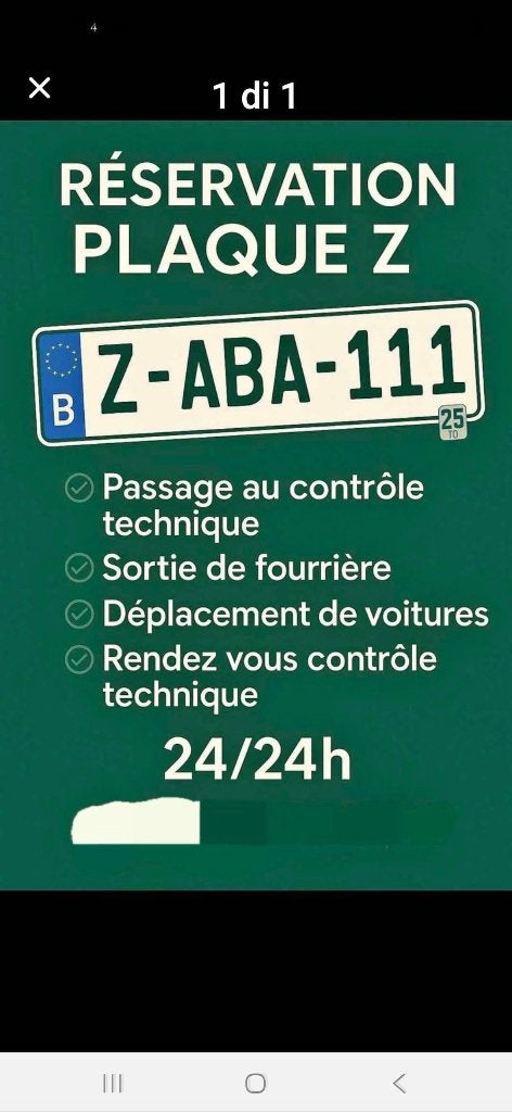 Services plaque garage z, Autos : Divers