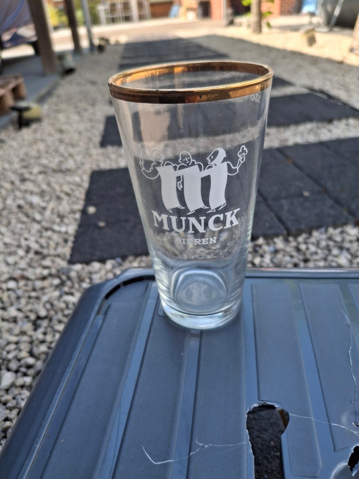 Oud bierglas munck bieren, Ophalen of Verzenden