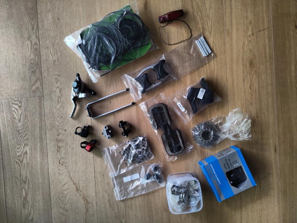 Gemengd veel fietsonderdelen, Ophalen, Gebruikt, Shimano