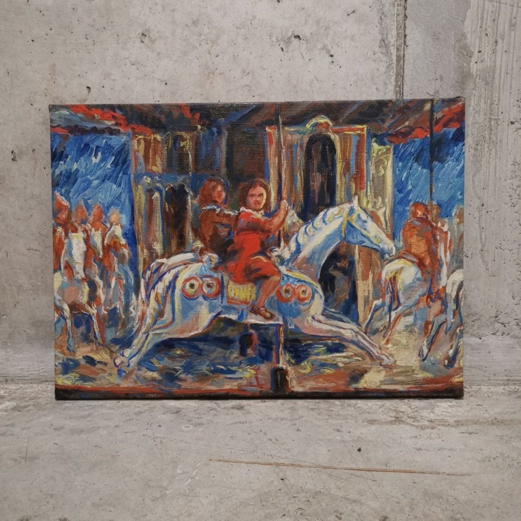 Carrousel de carnaval (1984) - Hemadi Al Hashmy, Antiquités & Art, Art | Peinture | Moderne, Enlèvement