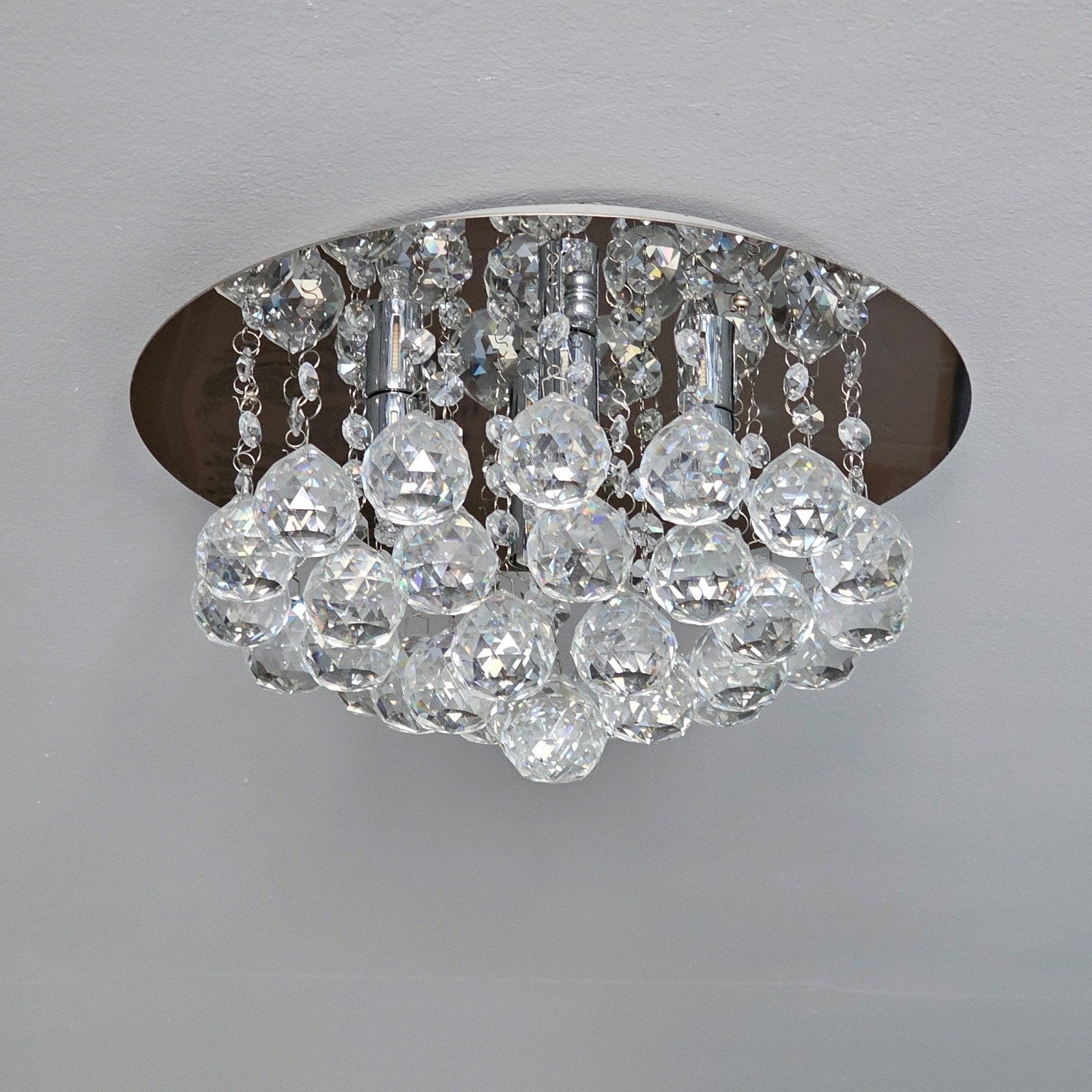 Kristallen plafondlamp in perfecte staat, Enlèvement, Comme neuf, G9
