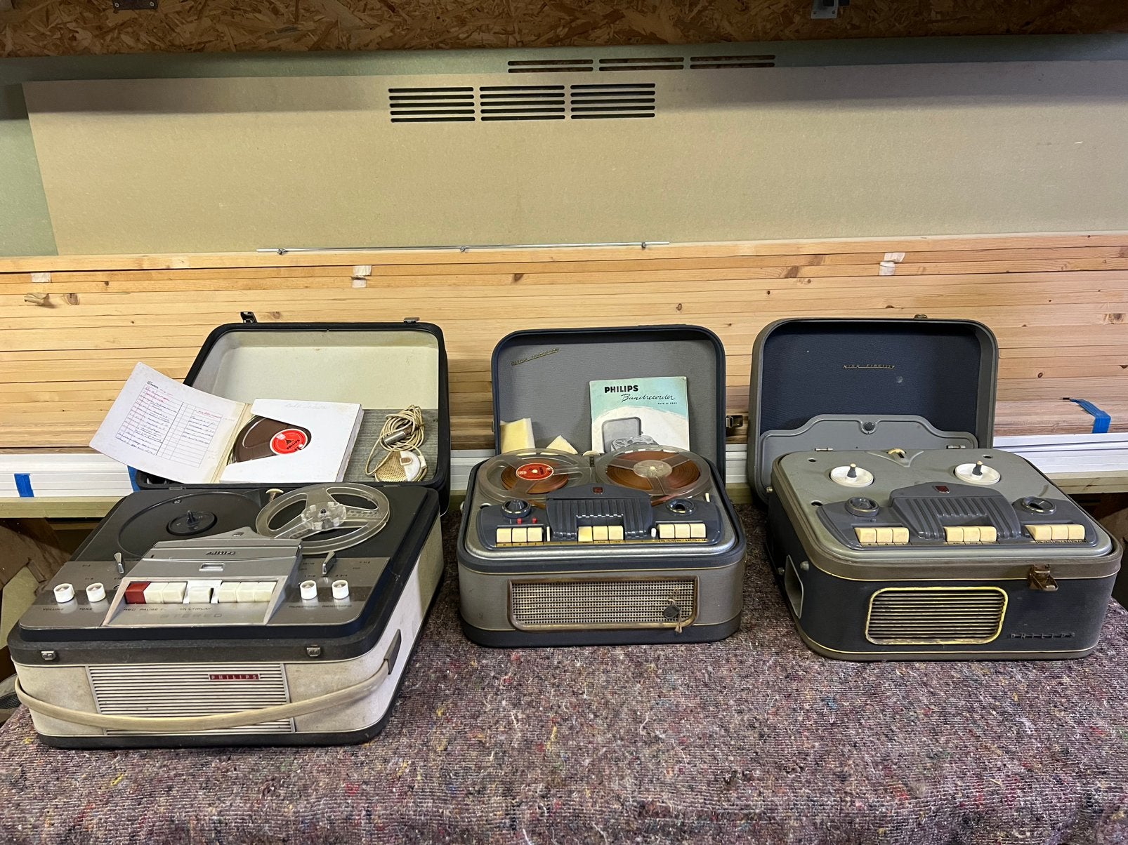 Vintage Bandopbemers, Philips, Acec en Tesla, Ophalen, Defecte bandrecorder