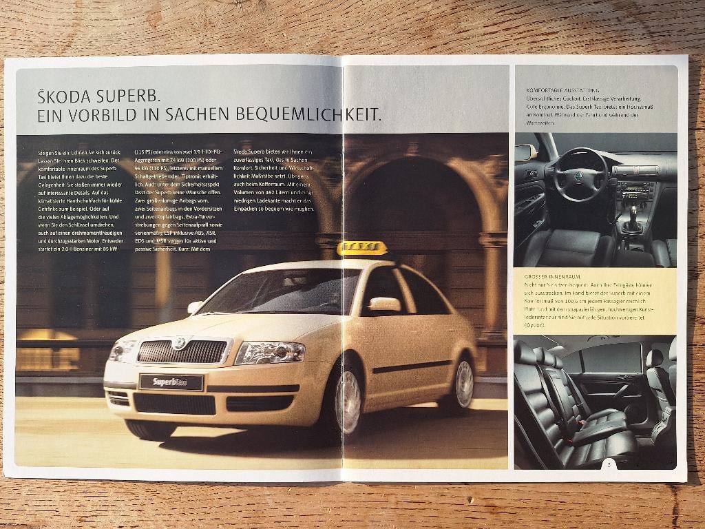 Brochure Skoda Superb taxi Duitsland 2005, Ophalen of Verzenden, Gelezen, Overige merken