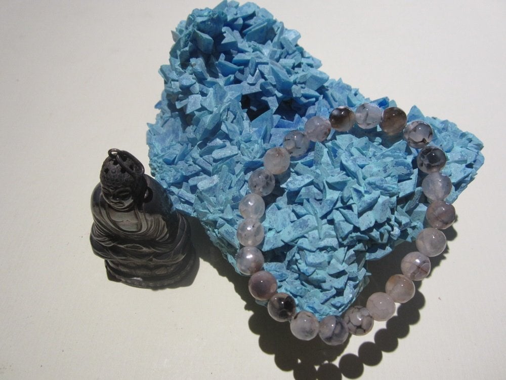 Bracelet en agate dragon, 8 mm, unisexe, Bijoux, Sacs & Beauté, Bracelets, Enlèvement ou Envoi, Neuf, Autres matériaux